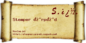 Stemper Árpád névjegykártya